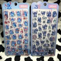 【正規品】スティッチ　3D立体　ボンボンドロップシール　2枚セット