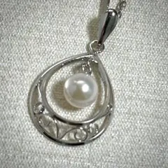 パール ネックレスチャーム silver製 ※おまけチェーンつき
