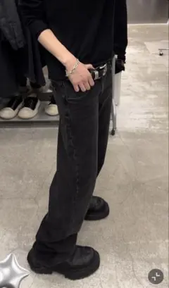 ZARA TRF ワイドレッグローライズデニムパンツ 36のサムネイル