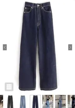 GRL ハイウエストセミワイドデニムパンツ[fo1843] L