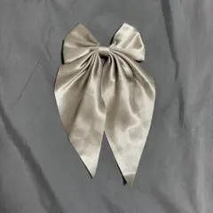 リボン ヘアクリップ ヘアピン バレッタ ヘアアクセサリー シルバー 銀