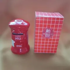 郵便ポスト型 貯金箱 置物 赤色