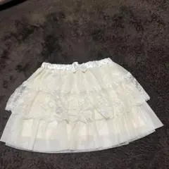ホワイト フリル レース スカート 130
