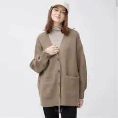 パフィータッチオーバーサイズカーディガン BROWN GU s