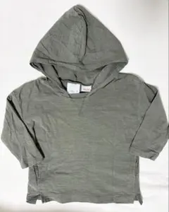 ZARA フード付き長袖Tシャツ 6-9ヶ月 74cm オリーブグリーン