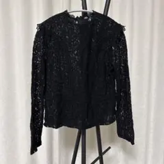 ZARA レースブラウス 長袖 ブラック XSのサムネイル