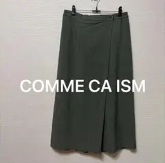 COMME CA MODELS コムサイズラップスカート風ワイドパンツ カーキ