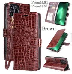 iPhone14 6.1 iPhone 13 6.1 手帳型ケース　レザー 革