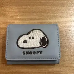 SNOOPY 三つ折り財布 くすみブルー 訳ありのサムネイル