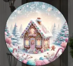 【2枚限り】クリスマスジンジャーブレッドハウスウェルカムボード