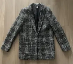 H&M DIVIDED エイチアンドエム チェック柄 ツイードジャケット 32