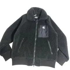 ヘリーハンセンファイバーパイルサーモジャケットLブラックボアフリースダブルジップ