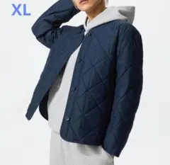 ユニクロ パフテックノーカラージャケット ネイビー XL UNIQLO