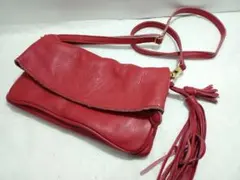 Beaure 本革ショルダーバッグ 2WAY 赤系色