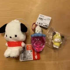 ポチャッコグッズセット マスコット いちごドーム フィギュア 3個セット