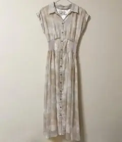 アート柄ウエストリブワンピース　ノエラ