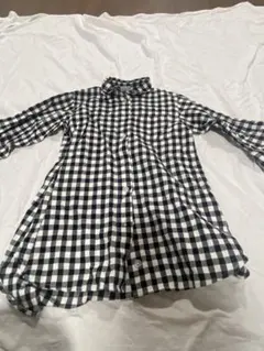 BREEZE 黒と白のチェック 長袖シャツ 110㎝