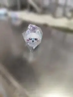 ちいかわ　マスコット付きビスケット　モモンガ　可愛いキャラクター 白水色