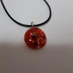 赤系ペンダント　ネックレス　ハンドメイド　ガラス　ミルフィオリのサムネイル