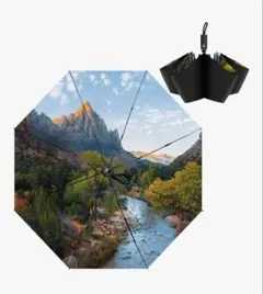 自動開閉 折りたたみ傘 晴雨兼用 傘 男女兼用 山河 自然