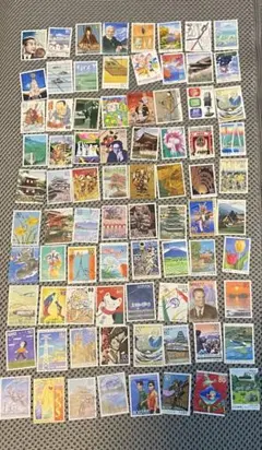 日本の使用済み切手コレクション 80枚