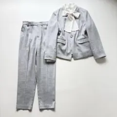 美品【ロペピクニック】セットアップ　パンツスーツ　ノーカラー　ライトグレー　４０