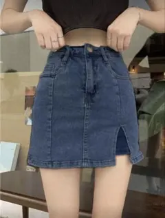 SHEIN ミニスカート デニム スリット