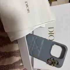 Dior クラウドブルー　キルティングレザー iPhone14proケース