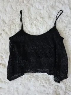 Bershka ブラック レースタンクトップ Mのサムネイル