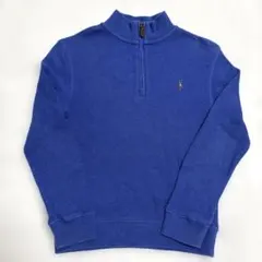ラルフローレン 120 ハーフジップ コットンニット ブルー 綿100%