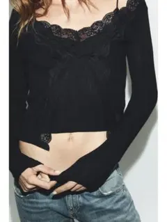 新品未使用‼️ ZARAリブトップス Msize