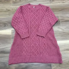 UNIQLO ピンク ケーブルニット ワンピース 130