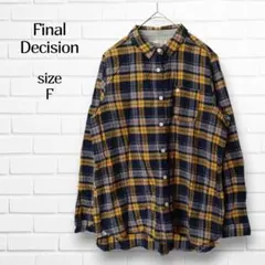 ファイナルディシジョン チェックシャツ F 綿100% ネルシャツ ユニセックス
