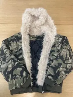 迷彩柄　ファーパーカー　ファージャケット　y2k 韓国　カジュアル　冬服