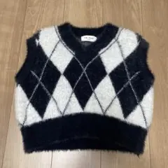 shein レディースニットベスト　白黒