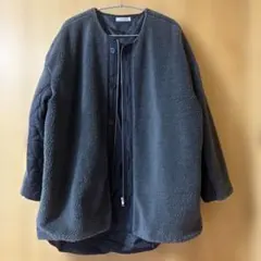 ボア キルティング ジャケット ダークグレー FREE silent worth