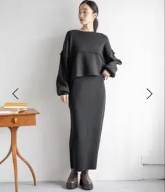 LOWRYSFARM メローニットセットアップ　ブラック