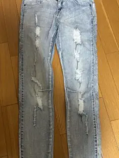 ダメージ加工 スキニーデニム Sサイズ