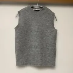 ZARA グレー ニットベスト XS