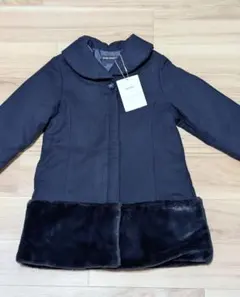 【新品】BeBe☆サージ×ファー切り替え中綿コート（120）