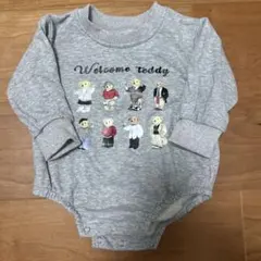 テディベアロンパース 66サイズ グレー