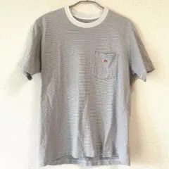 DANTON ストライプ Tシャツ　グレー　胸ポケットのサムネイル