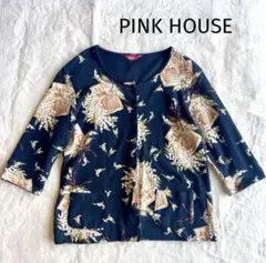 PINK HOUSE ピンクハウス すずらん柄 カットソーカーディガン Mのサムネイル