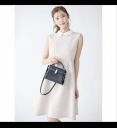 【美品】ノースリーブ 襟付き ピンク Aライン ワンピース　CELFORDのサムネイル