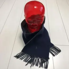 ブランド古着！イタリア製 Ralph Laurenウールマフラーネイビー×グレー