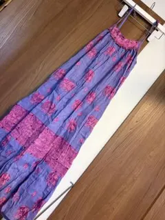 アナザーエディション紫とピンクの象柄キャミワンピース