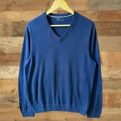 【*ド様 GAP/ネイビー Vネックセーター Lサイズ/シンプルで着回し自在な1