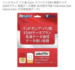 미사용 インドネシア バリ島 eSIM 7日間 高速データ通信使い放題 2個