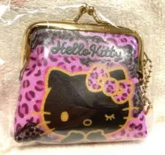 ハローキティ PVCがま口ポーチ ヒョウ柄