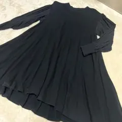 【美品】ZARA 子供服 キッズ 長袖フレアワンピース ブラック